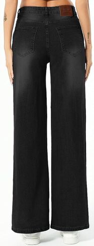 Straight Leg Jeans for Women,High Waisted Wide Leg Loose Microelastic Wide Leg Denim Pants in Kuwait