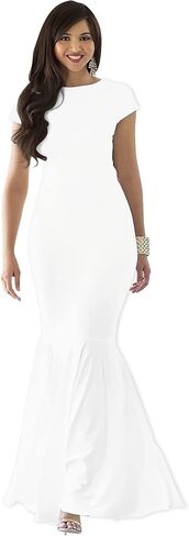 KOH KOH Womens Long Cap Sleeve Elegant Formal Sexy Evening Cocktail Maxi Dress in Kuwait