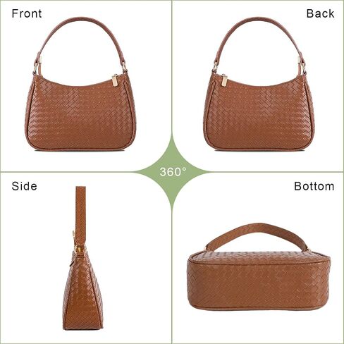 Woven Shoulder Bag for Women Gifts Detachable Strap Vegan Leather Hobo Handbag Purses Quilted Crossbody Crescent Mini Clutch in Saudi Arabia