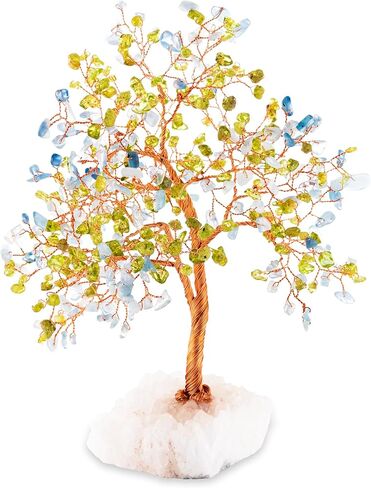 شجرة كارما آند لاك الأصلية من العقيق الأسود فنغ شوي - الصحوة الروحية، والتأريض العميق، والتوازن، والاستقرار؛ ملفوفة يدويًا بسلك نحاسي على قاعدة كريستال بيضاء in Kuwait