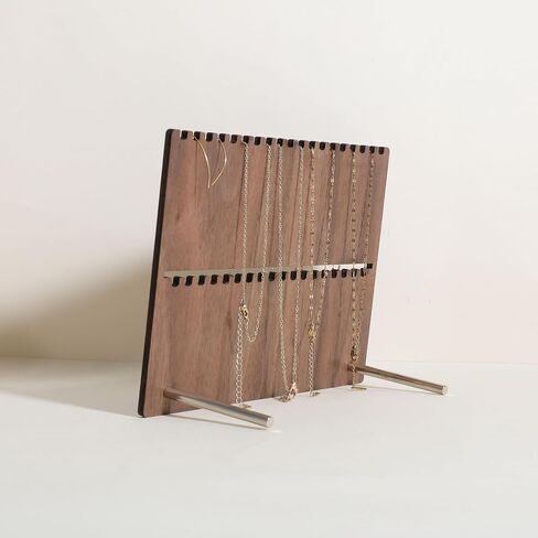 GemeShou Wooden jewelry organizer board for lightweight small necklace, Walnut necklace display stand for selling, necklace storage organizer for boutique store【Necklace board-short】 in Saudi Arabia