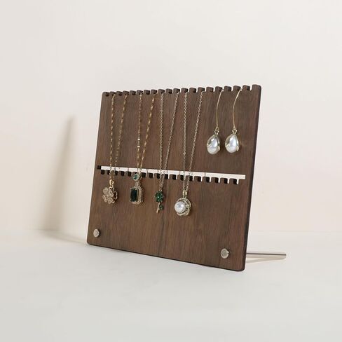 GemeShou Wooden jewelry organizer board for lightweight small necklace, Walnut necklace display stand for selling, necklace storage organizer for boutique store【Necklace board-short】 in Saudi Arabia