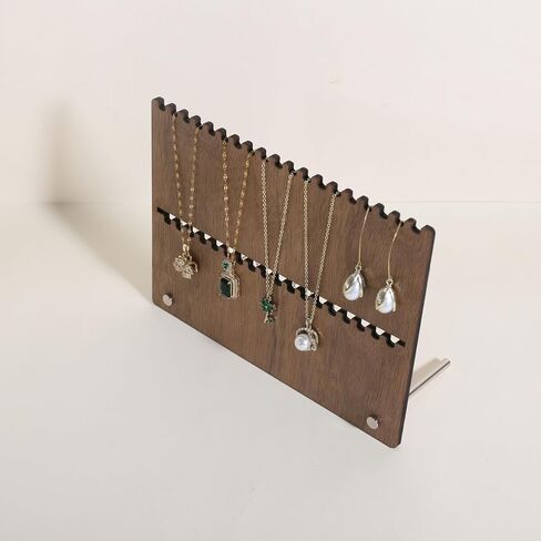 GemeShou Wooden jewelry organizer board for lightweight small necklace, Walnut necklace display stand for selling, necklace storage organizer for boutique store【Necklace board-short】 in Saudi Arabia