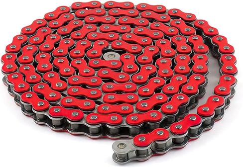 Motorcycle 420 Chain 108 Links Anti-Rust Coating Drive Chain Powersports Parts for Honda Apollo Yamaha 50cc ~ 150cc SSR ATV Street Bike All-Road Dirt Pit Bike Accessories (Red) in Kuwait