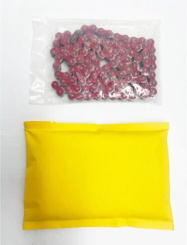 Motorcycle 420 Chain 108 Links Anti-Rust Coating Drive Chain Powersports Parts for Honda Apollo Yamaha 50cc ~ 150cc SSR ATV Street Bike All-Road Dirt Pit Bike Accessories (Red) in Kuwait