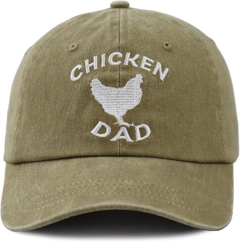 Chicken Dad Hat for Men, Adjustable Embroidered Cotton Baseball Cap in Saudi Arabia