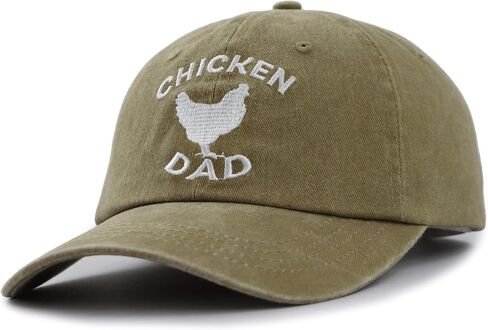 Chicken Dad Hat for Men, Adjustable Embroidered Cotton Baseball Cap in Saudi Arabia