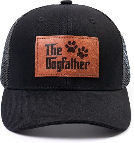 The Dogfather Trucker Hat for Men, Best Dog Dad Gifts, Adjustable Mesh Back Baseball Cap, Idea in Kuwait