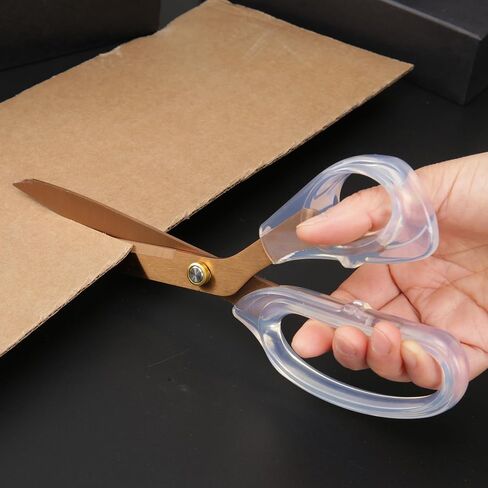 مقص قوس قزح أكريليك، شفرات مطلية بالتيتانيوم حادة للغاية مقاس 9 بوصات ومقص حاد متعدد الأغراض، مقص خياطة، مقص مكتب، تصميم مقبض مريح، استخدام متعدد الاستخدامات in Kuwait