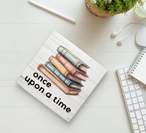 كتاب اقتباس القليل من الوقت صندوق خشبي علامة ريفي نمط المزرعة الخشب كتلة اللوحة ديكور للمنزل غرفة القراءة مكتبة الفصول الدراسية رف الكتب جدار مكتب الجرف الديكور، هدايا لمحبي الكتب in Kuwait