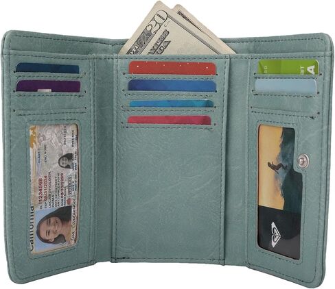 Roxy Women's Wallet | ID Window | Passport Window | Zip Closure | Card Slots | Travel | Everyday Carry | Faux Leather in Saudi Arabia