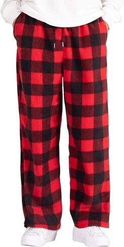 Zaful Men Plaid Print Disual Pants Lourd Fit Straight Pajama Pants Fleece Fleece Spectupant in Saudi Arabia
