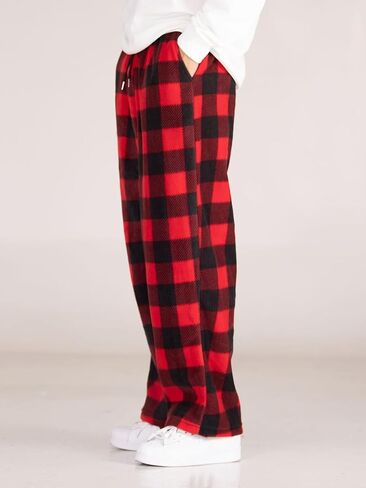 Zaful Men Plaid Print Disual Pants Lourd Fit Straight Pajama Pants Fleece Fleece Spectupant in Saudi Arabia