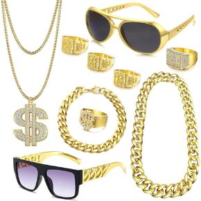 80s 90s Outfit Accessories Hip Hop Costume Kit Halloween Cosplay Rapper Outfit