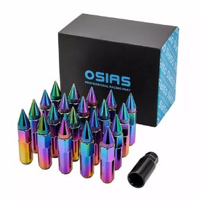 OSIAS 20PCS M12X1.5 Racing Wheel 60MM Lug Nuts with Socket Key
