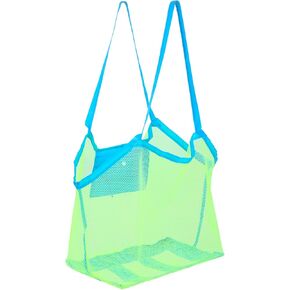 Large Mesh Beach Sand Bag, Extra Large Beach Storage Bags, Foldable Lightweight Mesh Net Pool Storage Bag, Waterproof Sandproof Tote (15 × 9 × 14 in)