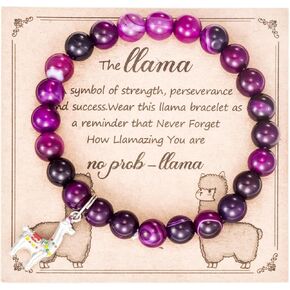 Llama Gift Bracelet for Women - No Prob Llama Probllama Lama Teacher Stuff Alpaca Birthday Bracelets