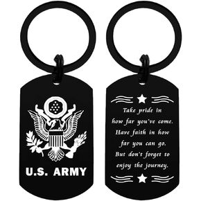 Army Gifts for Women Men - Inspirational Army Birthday Graduation Fathers day Retirement Keychain for Husband Boyfriend