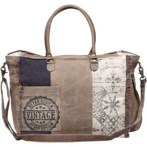 حقيبة Myra Retro Print Travel Weekender حقيبة للنساء S-1200