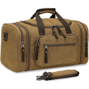 Expandable Canvas Duffel 50cm-58cm, Sturdy Zipper and Reinforced Handles, Lightweight Carry-On Weekender Bag for 3-5 Day Trips, Black