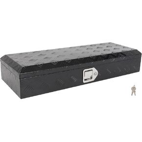 SCITOO 35-Inch Black Heavy Duty Aluminum Truck Bed Tool Box For Pick Up Truck Bed RV Trailer Tool Box With Lock and Keys For Rectangle Plate Waterproof Underbody Toolboxes