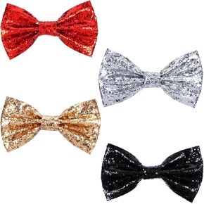 4pcs Men's Bow Ties,Sequin Bow Tie, Adjustable Sequin Bows Tie,Comfortable and Easy Wearing,for Wedding Banquet,Carnival Party, Christmas Masquerade,Various festivals,4 Colors
