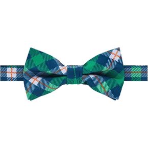 Jacob Alexander Men's Tartan Plaid Pattern Pre-Tied Adjustable Banded Bow Tie - Green Blue White
