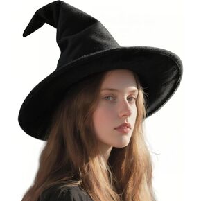 Adult Wizard Hats Halloween Witch Large Sorcerer Costume Accessories Hat for Cosplay and Party (Black)