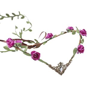 MOSTORY Fairy Flower Crown for Women, Floral Elf Circlet with Vine for Renaissance Accessories Halloween Cosplay