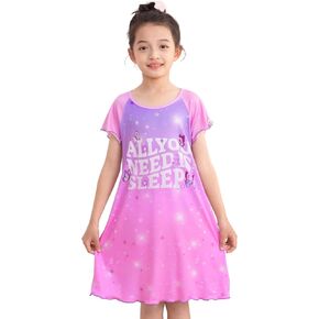 MHJY Girls Nightgown, Summer Kids Pjs, Casual Sleep Dress Toddler Nightgowns for girls 3-10 Years in Kuwait
