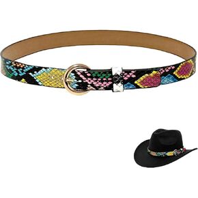 Cowboy Hat Bands for Men Women, Leather Hatbands Belt for Cowboy/Western/Fedora/Cowgirl Hats Multicolor