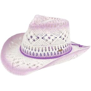 C.C Ombre Open Weave Cowbay Hat with Braided Trim