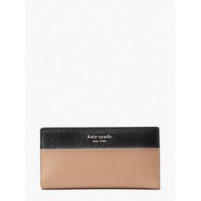 kate spade new york Women's Morgan Colorblocked Saffiano Leather Slim Bifold Wallet Bi-Fold, Cafe Mocha Multi