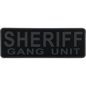 Sheriff Gang Unit Patch PVC 8.5"x 3" with Hook Fastener Back for Tactical Clothing Uniform Vest