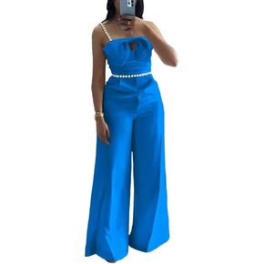Chicme Women's Jumpsuit Bandeau Beded Deved Spaghetti Strap Bowknot Design Ruched Slim Fit Phemsuit Elegant بشكل عام