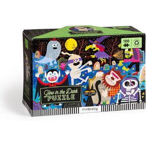 Mudpuppy Haunted Graveyard – 100 Piece Glow in The Dark Jigsaw Puzzle with A Scary Scene of Monsters and Creatures and Hidden Spooky Details in The Dark
