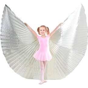 Belly Dance isis Wings 360 Degree Angle Wings with Sticks Halloween Carnival Performance Accessories (Children, losed)