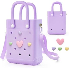 حقيبة حمل صغيرة من المطاط مع 4 سحر راتنج ميني كروسودي X-Small Rubber Beach Bag