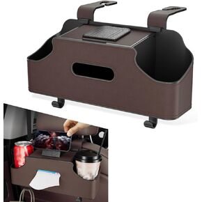 1 PC CAR CAR SET BACK BOX ، 11.42 "x 3.35" × 4.92 "معلق رف تخزين متعدد الوظائف معلق ، إكسسوارات سفر سهلة التنظيف ودائمة ، عالمية لمعظم السيارات (سوداء)