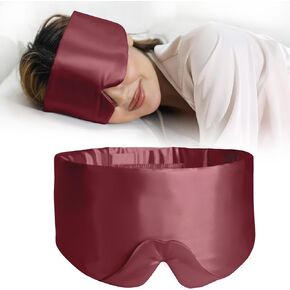 ZIMASILK 100% 22 Momme Mulberry Silk Sleep Mask - Full Silk Filled, Ultra-Soft & Breathable, Face-Hugging Total Blackout Eye Cover for Sleeping (Pink)