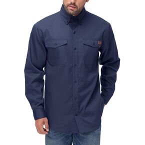 FR Shirt for Men 6oz Ripstop Lightweight Back Vented Mesh Breathable Flame Resistant CAT2 NFPA2112 Welding Shirts