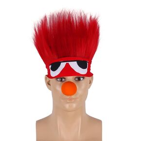 QACCF Funny Headband Eye Design Wig Orange Nose Costume Halloween Cosplay Hair Wig (Orange)