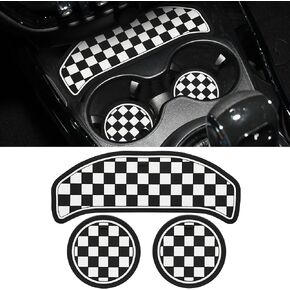 TOMALL Cup Coaster Compatible with Mini Cooper Hatchback F55 F56 Silicone Cup Holder Coaster Center Console Storage Box Silicone Car Coasters for Cup Holders Car Coaster Mat Pad Accessories (Red Flag)