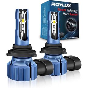 Roylux H11+9005 أضواء الضباب ، 350 ٪ سطوع H9/H8+HB3 لمصابيح على الطرق الوعرة استخدام 6000K