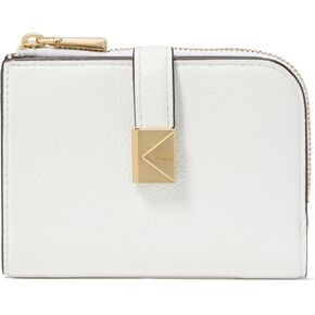 kate spade new york Deco Pebbled Leather Small Compact Wallet, True White