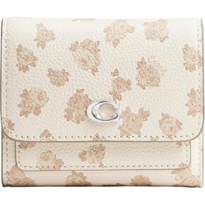Coach Women's Mila Small Flap Wallet with Floral Print Accessory-Travel, LH/Chalk Multi
