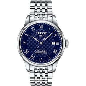 Tissot Mens Le Locle Powermatic 80 316L Stainless Steel case Swiss Automatic Watch, Grey, Stainless Steel, 19 (T0064071104300)
