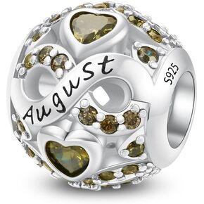 Birthstone Charms 925 Sterling Silver Charms for Europe and America Bracelets and Necklaces Anniversary Celebration Christmas Women's Jewelry Gifts