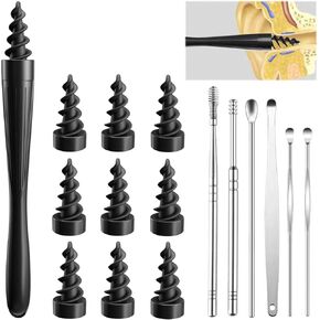 7 in 1 Ear Wax Removal Tool, 2025 Q-Grips Ear Wax Removal Reusable and Washable Replacement Soft Silicone Tips for Cleaner Earwax, Ear Wax Removal Kit Contains 7 Types of Ear Cleaner Tools