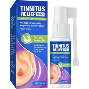 Tinnitus Rêliêf for Ringing Ears, 30 ml Natural Tinnitus Rêliêf Spray, Effective Tinnitus Treatment for Tinnitus, Earache, and Ear Wax Removal, Improves Hearing & Ear Discomfort